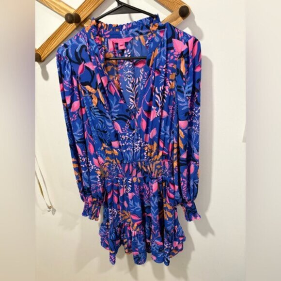 Lilly Pulitzer Shilah Botanical Print Long Sleeve Tiered Dress - Picture 2 of 11